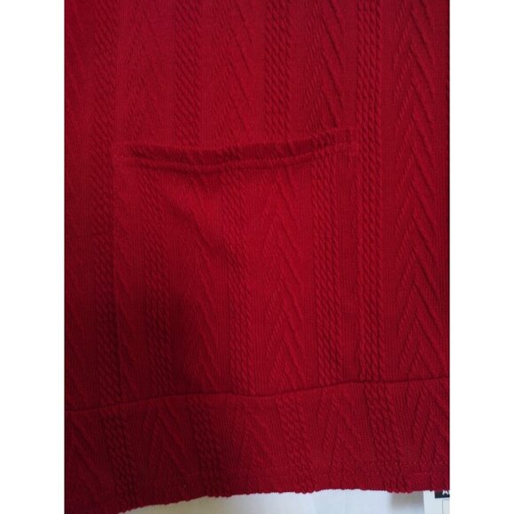 Alishebuy Women's Red Cardigan Sweater Long Sleeve Open Front Pockets, Size L. - Picture 4 of 7